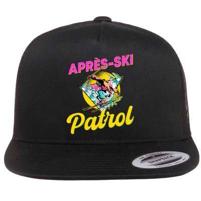 80s Retro Apresski Patrol Wear 90s Skiing Flat Bill Trucker Hat