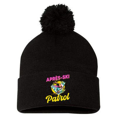 80s Retro Apresski Patrol Wear 90s Skiing Pom Pom 12in Knit Beanie