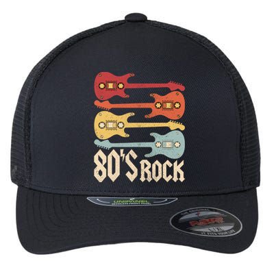 80s Rock Band Guitar Cassette Tape 1980s Vintage 80s Costume Flexfit Unipanel Trucker Cap