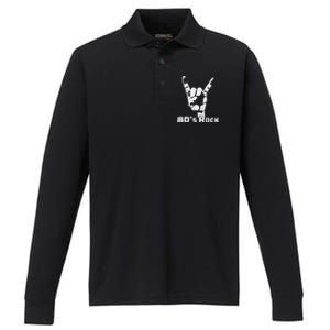 80s Rock Band Performance Long Sleeve Polo