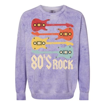 80s Rock Band Guitar Cassette Tape 1980s Vintage 80s Costume Colorblast Crewneck Sweatshirt