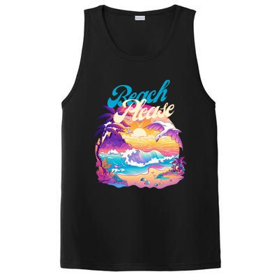 80S Retro Beach Please Vaporwave Scene Summer Vacay Florida Gift PosiCharge Competitor Tank