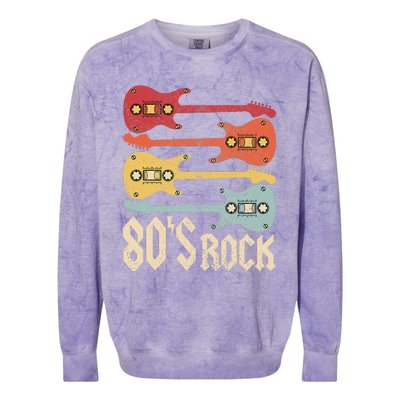 80s Rock Band Guitar Cassette Tape 1980s Vintage 80s Colorblast Crewneck Sweatshirt