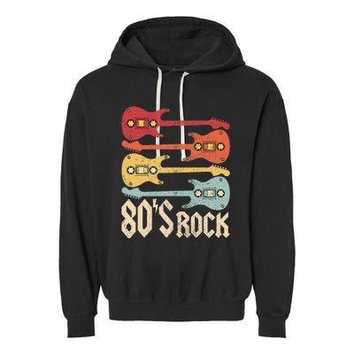 80s Rock Band Guitar Cassette Tape 1980s Vintage 80s Garment-Dyed Fleece Hoodie