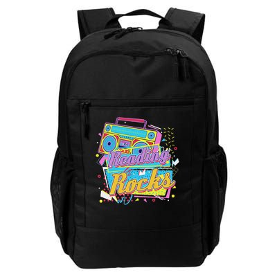 80's Reading Book Lover Reading Rocks  Daily Commute Backpack