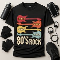 80s Rock Band Guitar Cassette Tape 1980s 80s Cooling Performance Crew T-Shirt