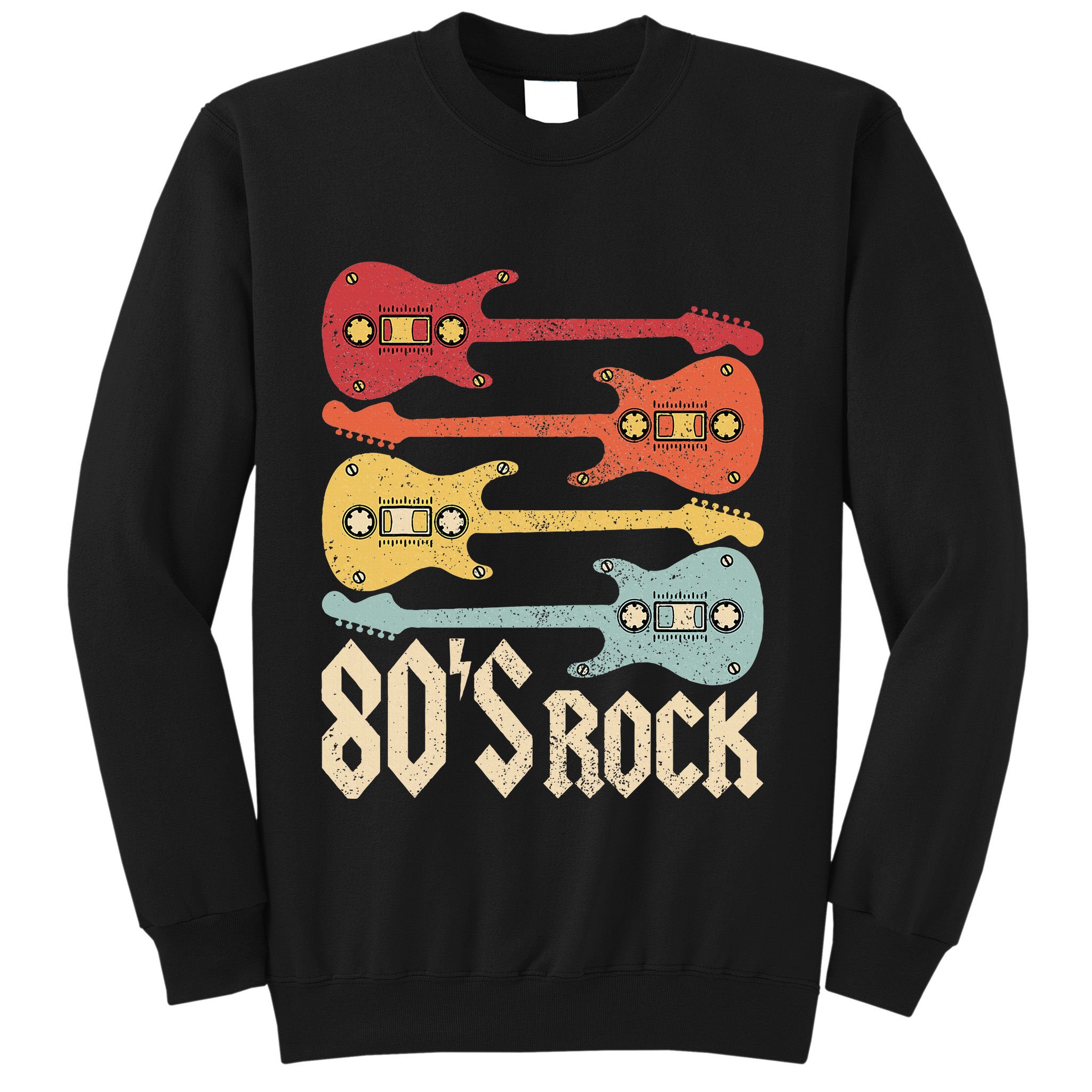 80s Rock Band Guitar Cassette Tape 1980s 80s Sweatshirt