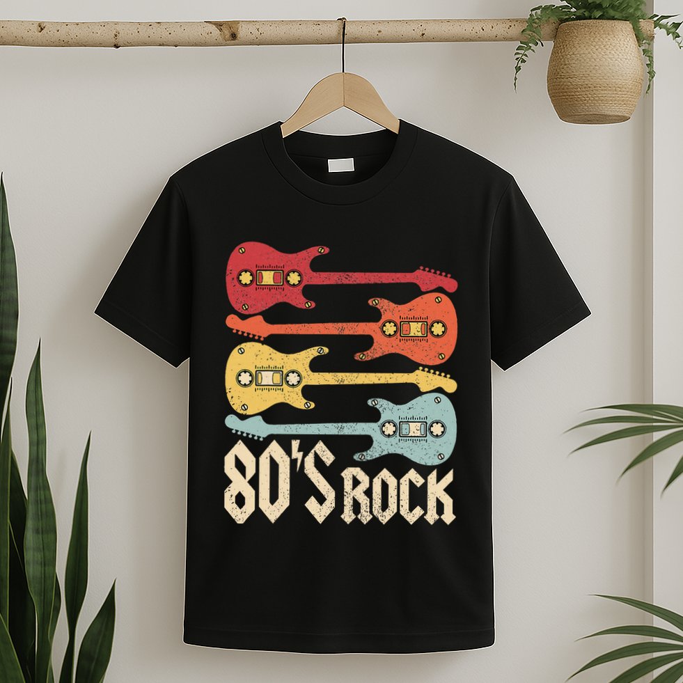 80s Rock Band Guitar Cassette Tape 1980s 80s T-Shirt