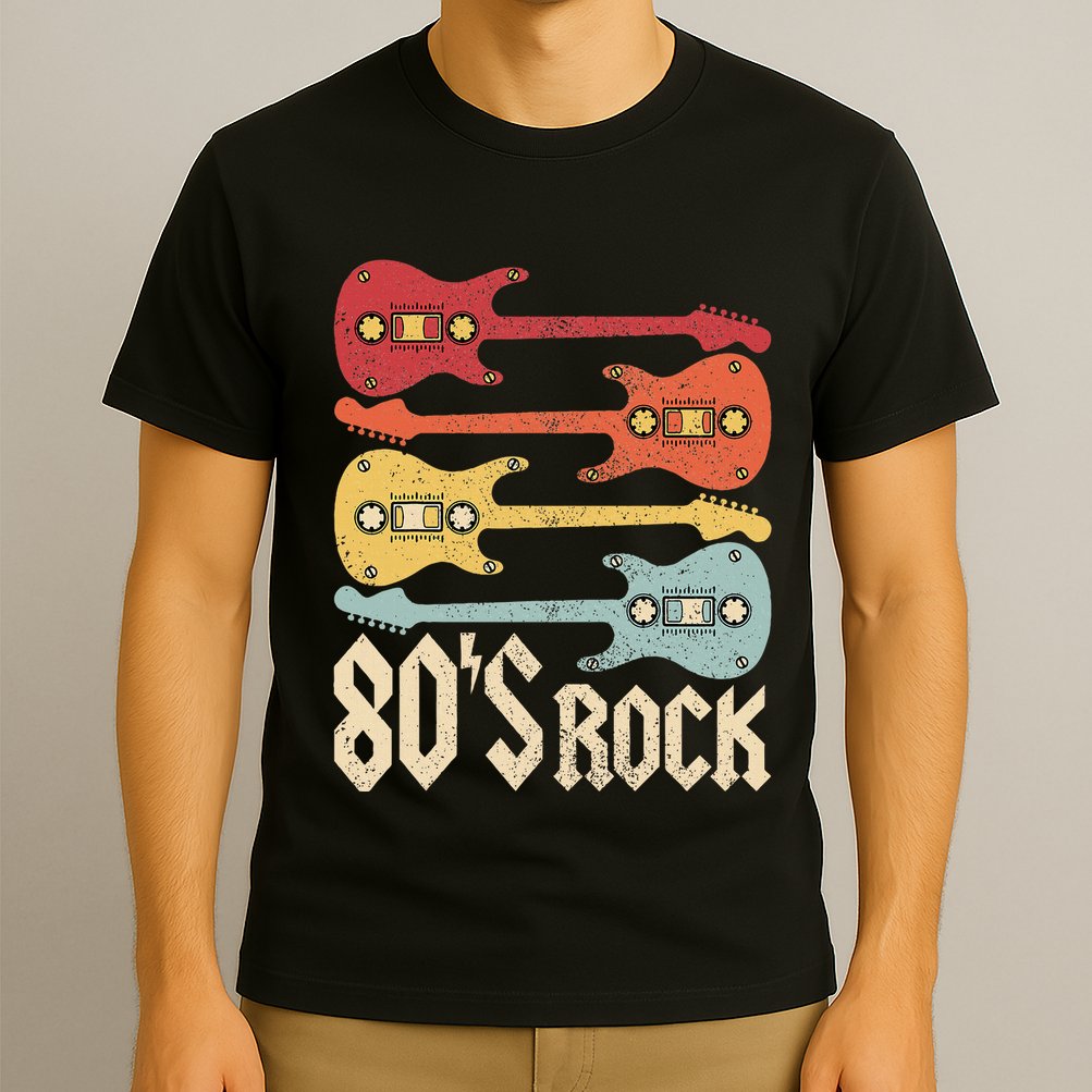 80s Rock Band Guitar Cassette Tape 1980s 80s T-Shirt
