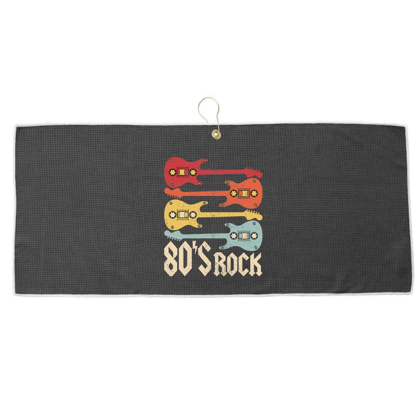 80s Rock Band Guitar Cassette Tape 1980s 80s Large Microfiber Waffle Golf Towel
