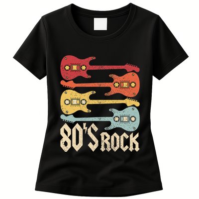 80s Rock Band Guitar Cassette Tape 1980s 80s Womens T-Shirt