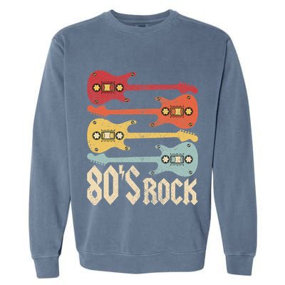 80s Rock Band Guitar Cassette Tape 1980s 80s Garment-Dyed Sweatshirt