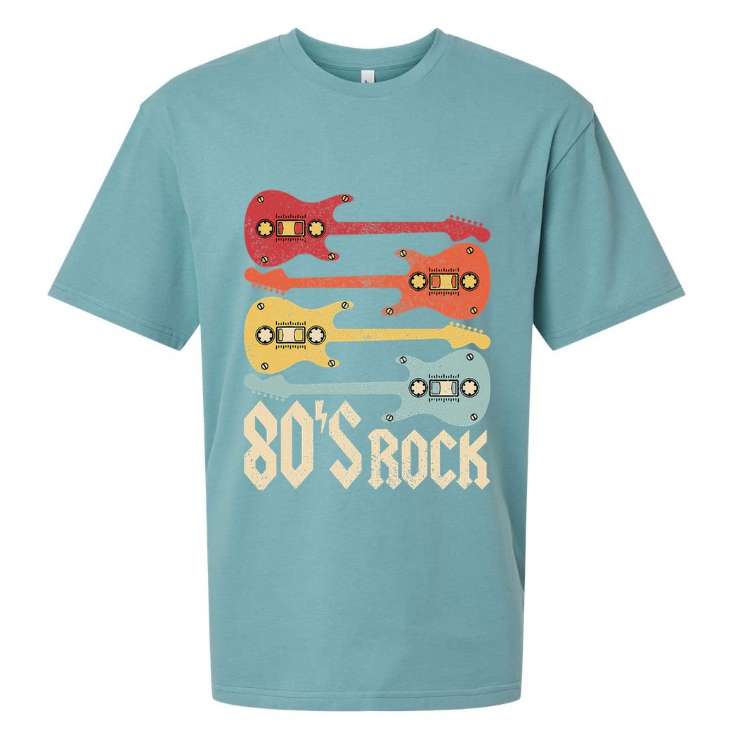 80s Rock Band Guitar Cassette Tape 1980s 80s Sueded Cloud Jersey T-Shirt