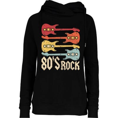 80s Rock Band Guitar Cassette Tape 1980s Vintage 80s Womens Funnel Neck Pullover Hood