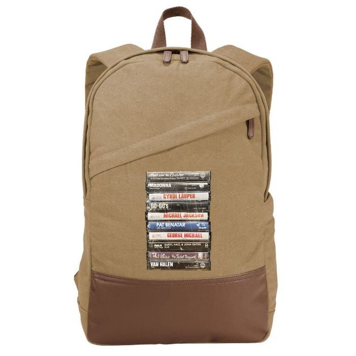 80S Rock Cassette Cotton Canvas Backpack