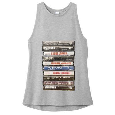 80S Rock Cassette Ladies PosiCharge Tri-Blend Wicking Tank