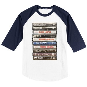 80S Rock Cassette Baseball Sleeve Shirt