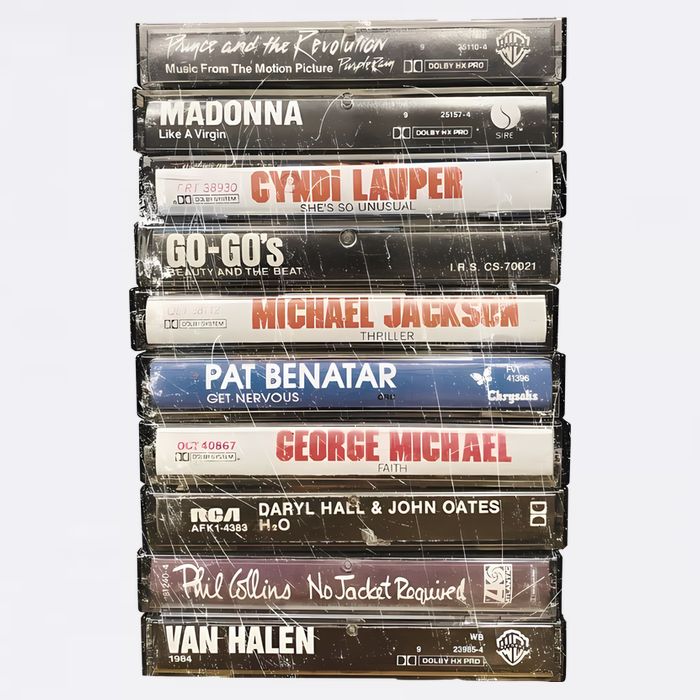 80S Rock Cassette V-Neck T-Shirt