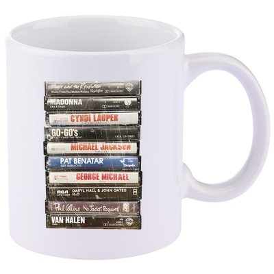 80S Rock Cassette 11oz C Handle Ceramic Mug