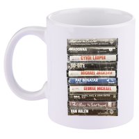 80S Rock Cassette 11oz C Handle Ceramic Mug
