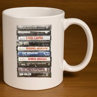 80S Rock Cassette 11oz C Handle Ceramic Mug