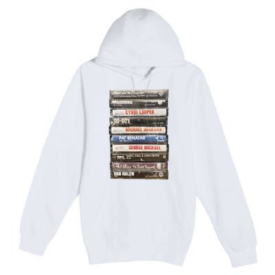 80S Rock Cassette Premium Pullover Hoodie