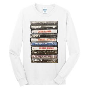 80S Rock Cassette Tall Long Sleeve T-Shirt