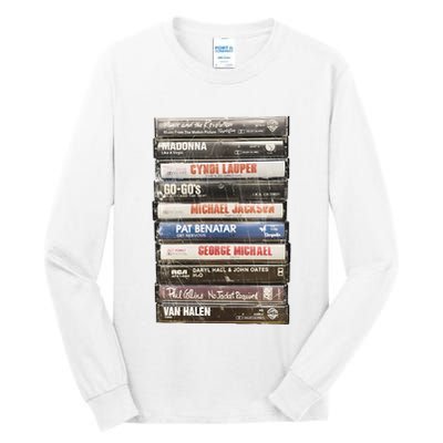 80S Rock Cassette Tall Long Sleeve T-Shirt
