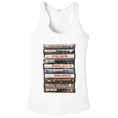 80S Rock Cassette Ladies PosiCharge Competitor Racerback Tank