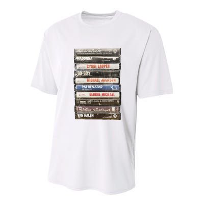 80S Rock Cassette Youth Performance Sprint T-Shirt