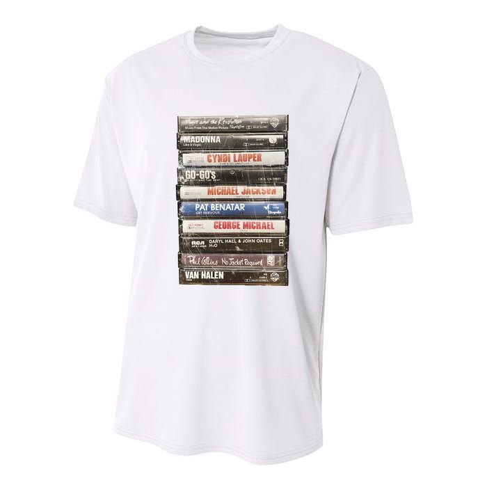 80S Rock Cassette Youth Performance Sprint T-Shirt