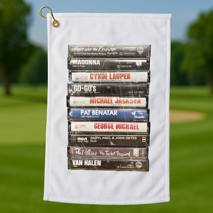 80S Rock Cassette Golf Towel