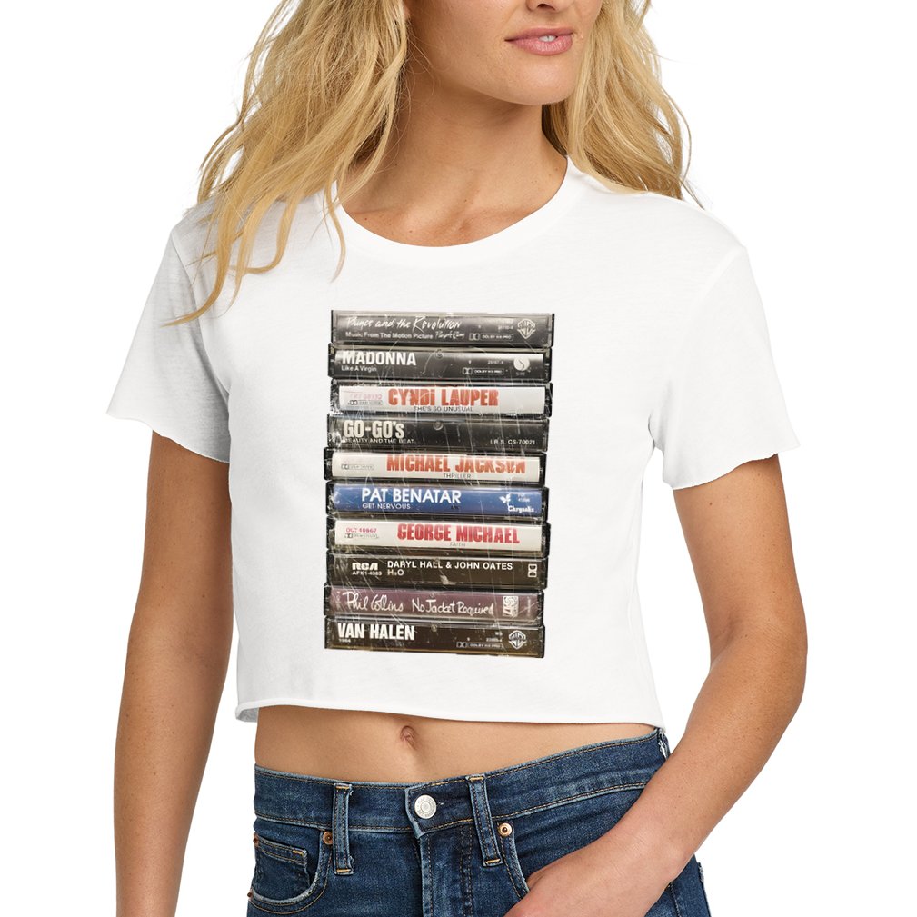 80S Rock Cassette Crop Top