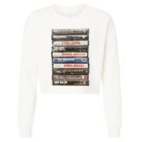 80S Rock Cassette Cropped Pullover Crew
