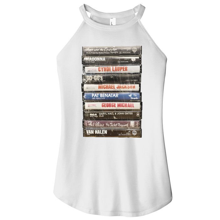 80S Rock Cassette Women's Perfect Tri Rocker Tank