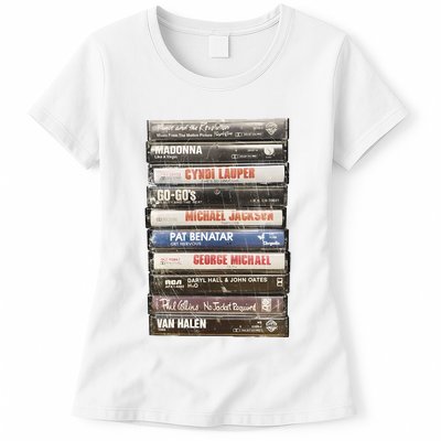 80S Rock Cassette Womens T-Shirt