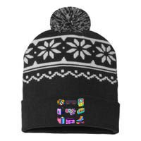 80S Retro Fashion Throwback Culture Disco Music Party Lover USA-Made Snowflake Beanie