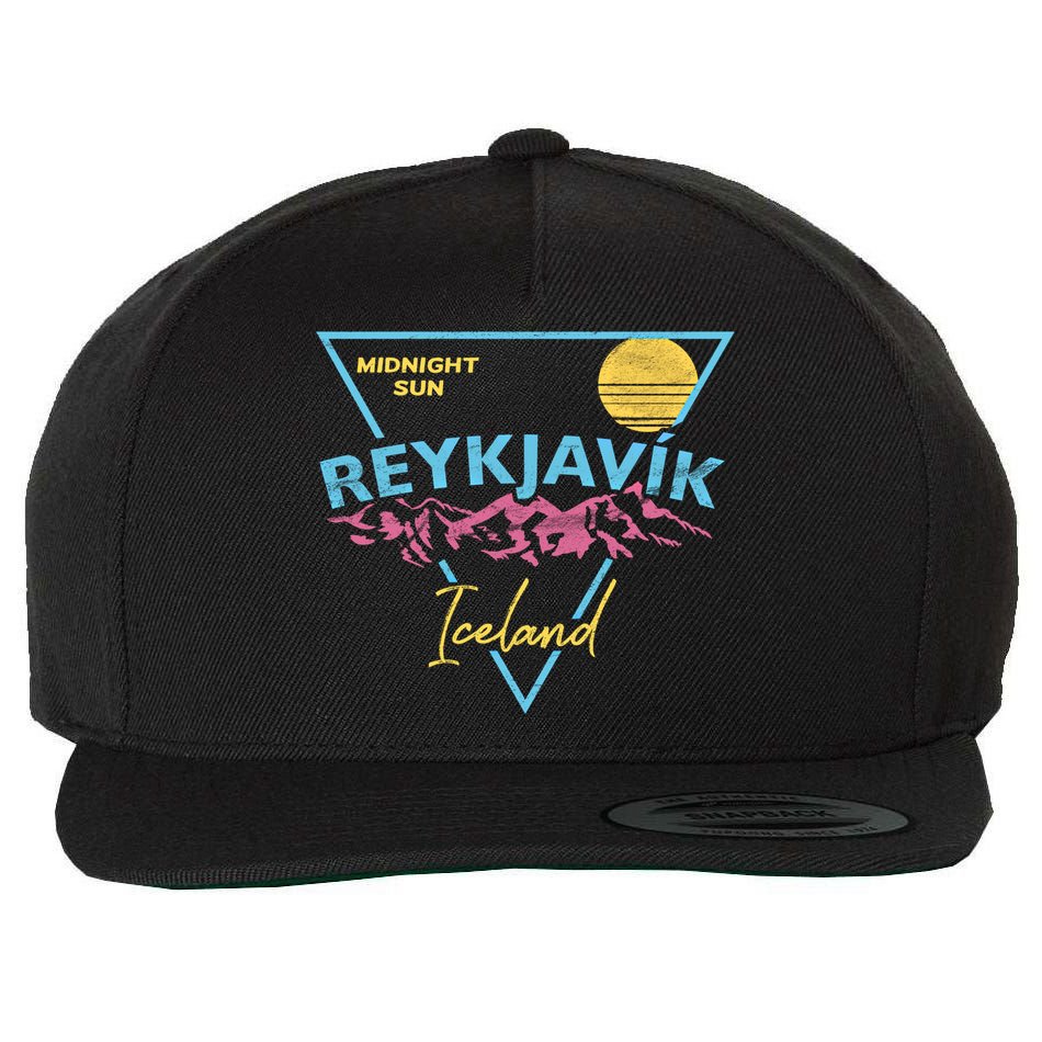 80's Reykjavik Iceland Gift Cute Gift Midnight Sun Wool Snapback Cap