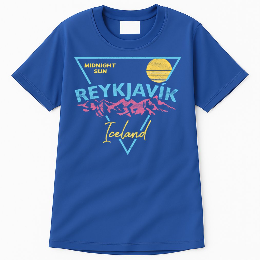 80's Reykjavik Iceland Gift Cute Gift Midnight Sun Tall T-Shirt