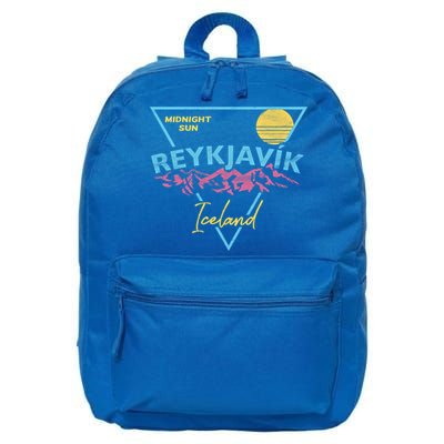 80's Reykjavik Iceland Gift Cute Gift Midnight Sun 16 in Basic Backpack