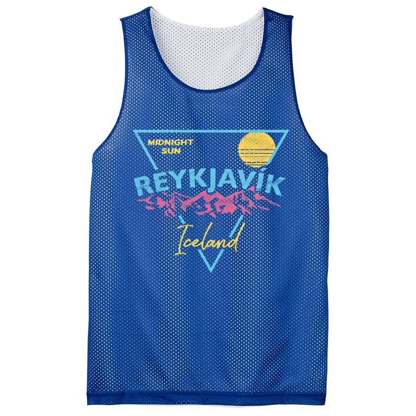 80's Reykjavik Iceland Gift Cute Gift Midnight Sun Mesh Reversible Basketball Jersey Tank