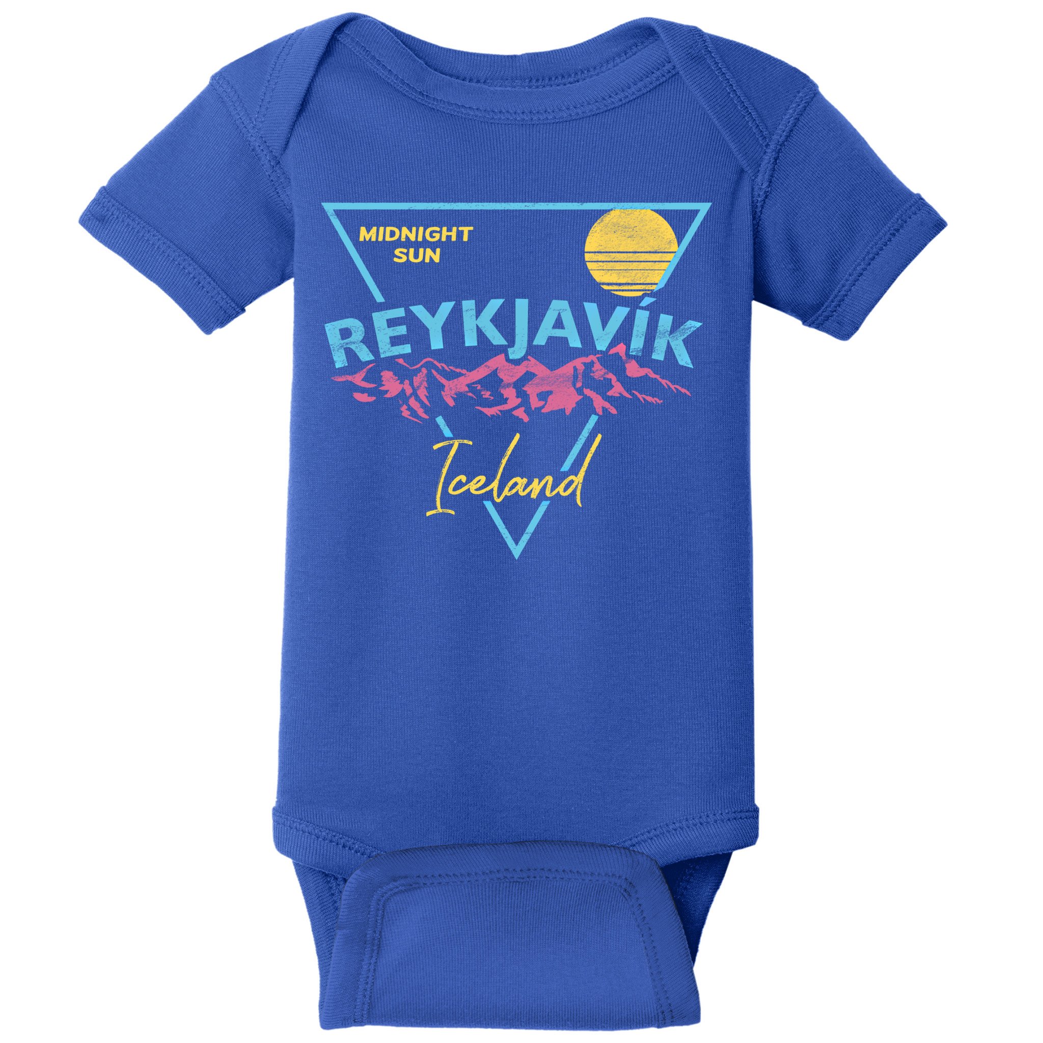 80's Reykjavik Iceland Gift Cute Gift Midnight Sun Baby Bodysuit