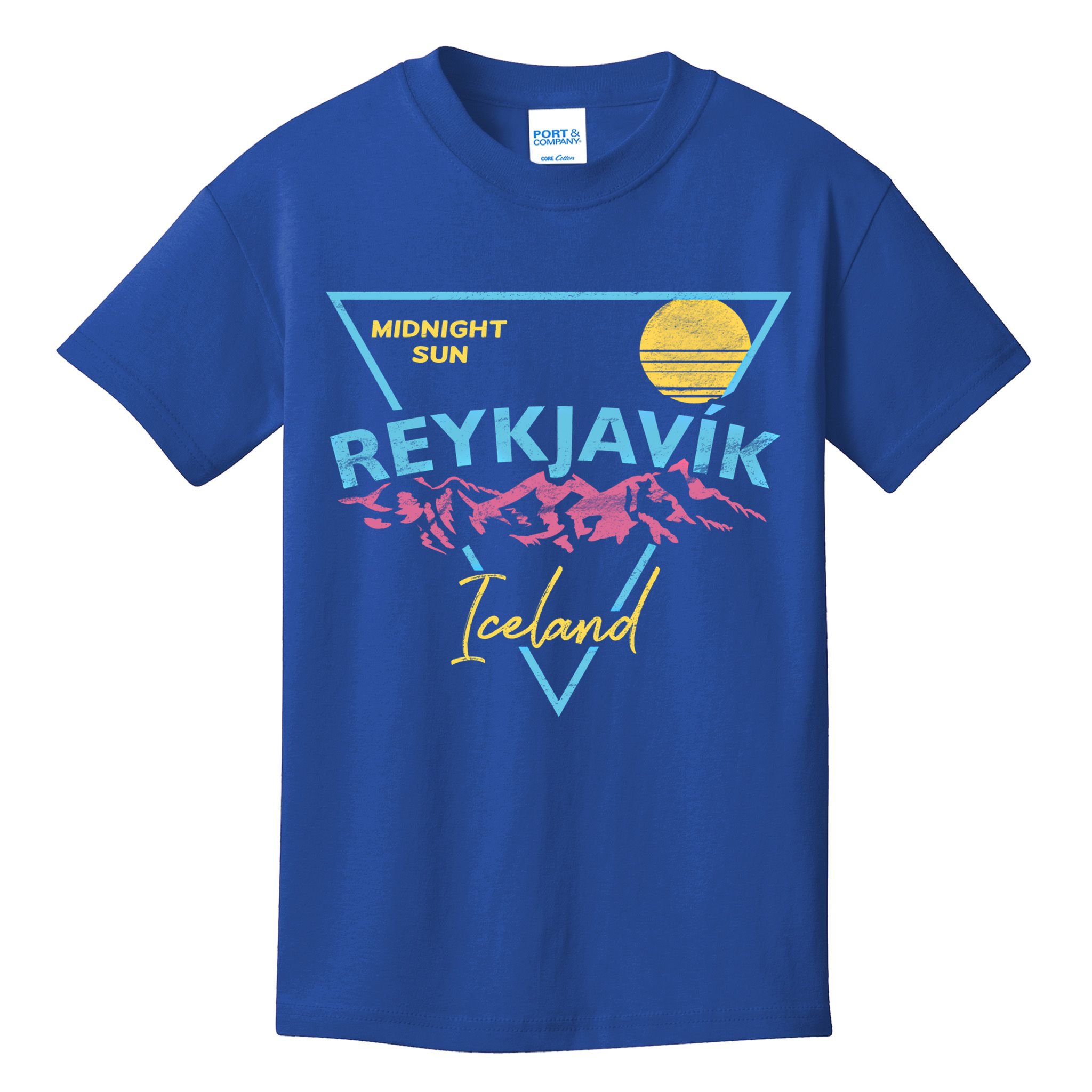 80's Reykjavik Iceland Gift Cute Gift Midnight Sun Kids T-Shirt