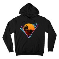 80s Retro Palm Tree Sunset Nostalgic Vintage Sunset Hoodie