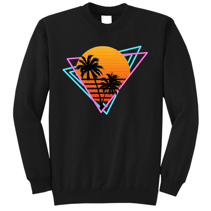 80s Retro Palm Tree Sunset Nostalgic Vintage Sunset Sweatshirt