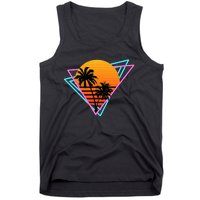 80s Retro Palm Tree Sunset Nostalgic Vintage Sunset Tank Top