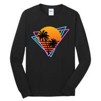 80s Retro Palm Tree Sunset Nostalgic Vintage Sunset Tall Long Sleeve T-Shirt