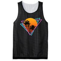 80s Retro Palm Tree Sunset Nostalgic Vintage Sunset Mesh Reversible Basketball Jersey Tank