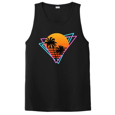 80s Retro Palm Tree Sunset Nostalgic Vintage Sunset PosiCharge Competitor Tank