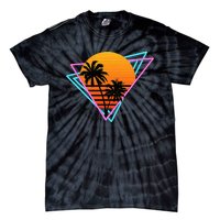 80s Retro Palm Tree Sunset Nostalgic Vintage Sunset Tie-Dye T-Shirt